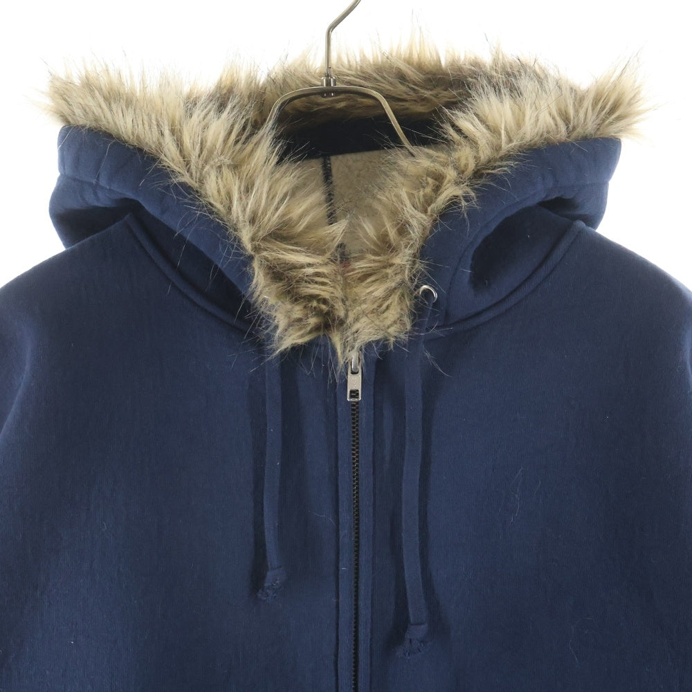 SUPREME(シュプリーム) 25AW Faux Fur Zip Up Hooded Sweatshirt フェイクファー ジップアップ スウェットパーカー ネイビー