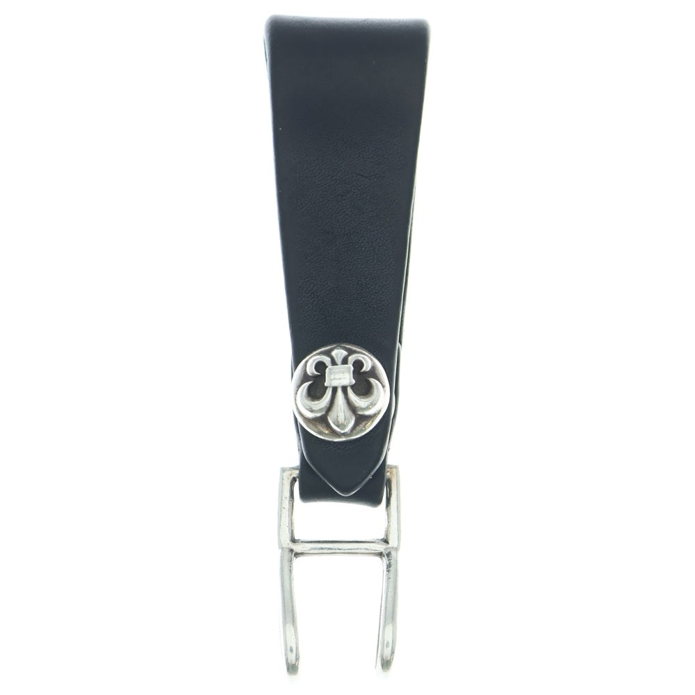 CHROME HEARTS(クロムハーツ) BELT LOOP BSフレアボタンレザーベルトループ シルバー/ブラック BCA401