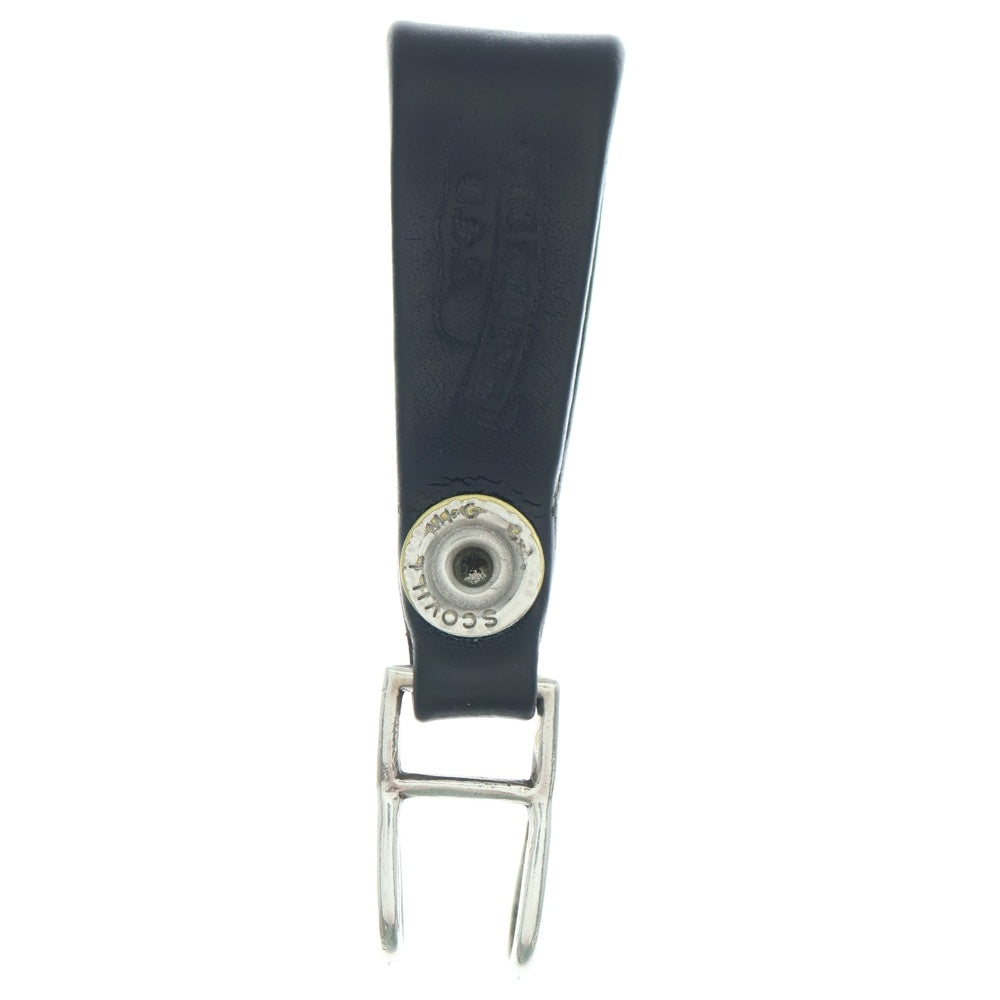 CHROME HEARTS(クロムハーツ) BELT LOOP BSフレアボタンレザーベルトループ シルバー/ブラック BCA401