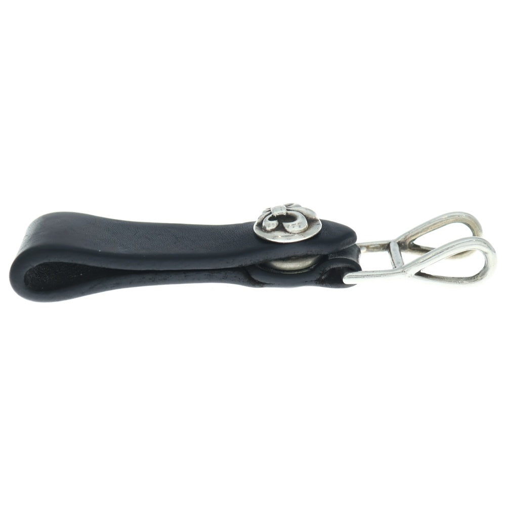 CHROME HEARTS(クロムハーツ) BELT LOOP BSフレアボタンレザーベルトループ シルバー/ブラック BCA401