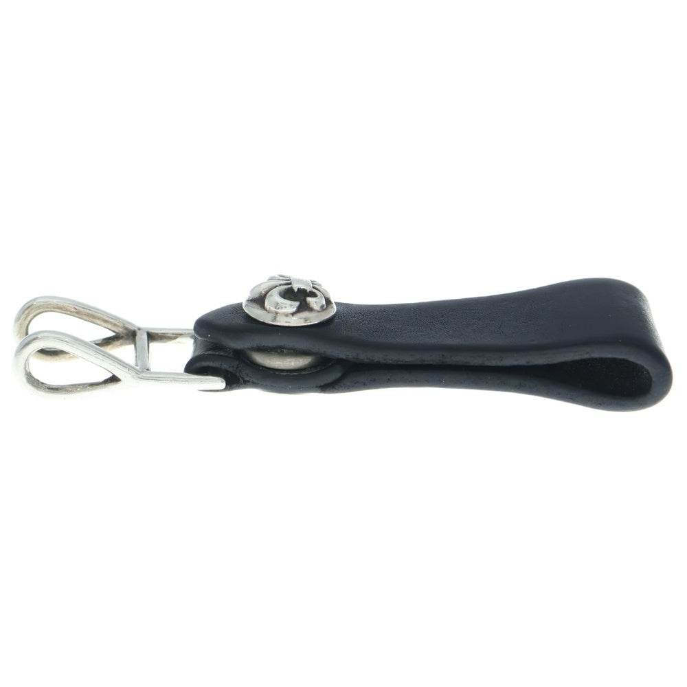 CHROME HEARTS(クロムハーツ) BELT LOOP BSフレアボタンレザーベルトループ シルバー/ブラック BCA401