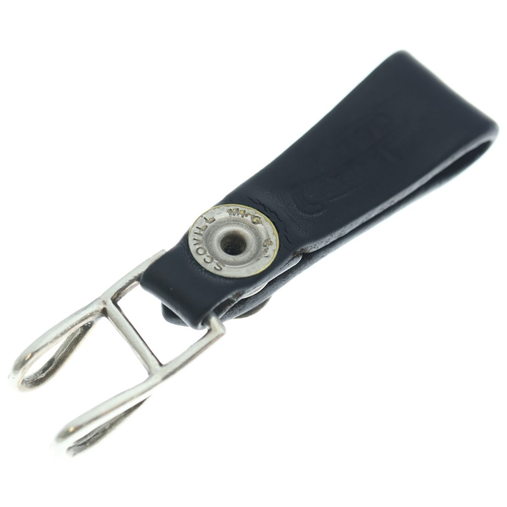 CHROME HEARTS(クロムハーツ) BELT LOOP BSフレアボタンレザーベルトループ シルバー/ブラック BCA401