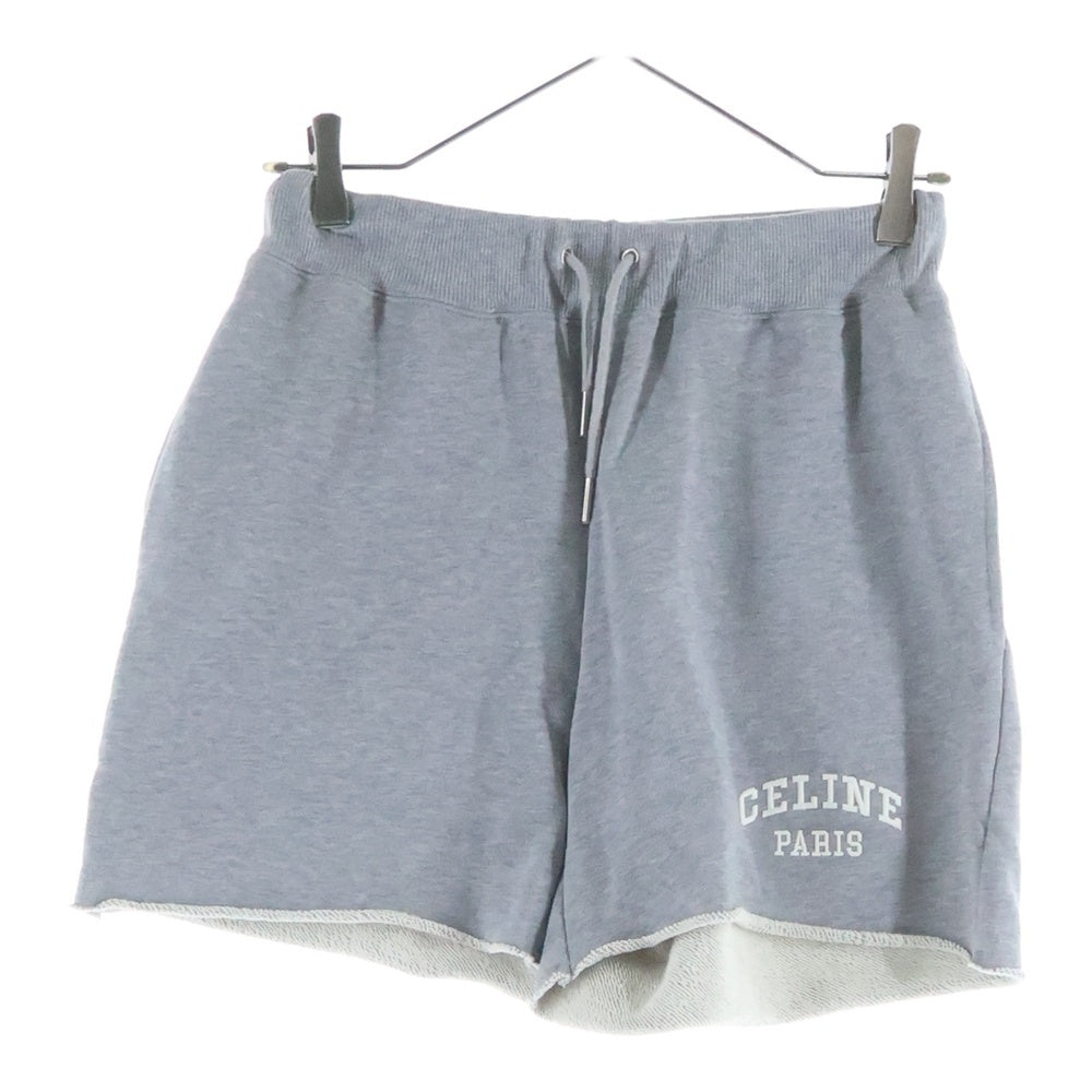 CELINE(セリーヌ) ロゴ刺繍 カットオフ スウェット ショートパンツ ハーフパンツ ショーツ グレー レディース 2Z184670Q
