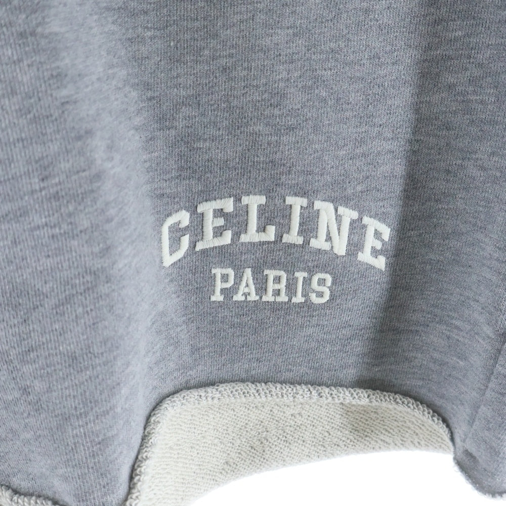 CELINE(セリーヌ) ロゴ刺繍 カットオフ スウェット ショートパンツ ハーフパンツ ショーツ グレー レディース 2Z184670Q