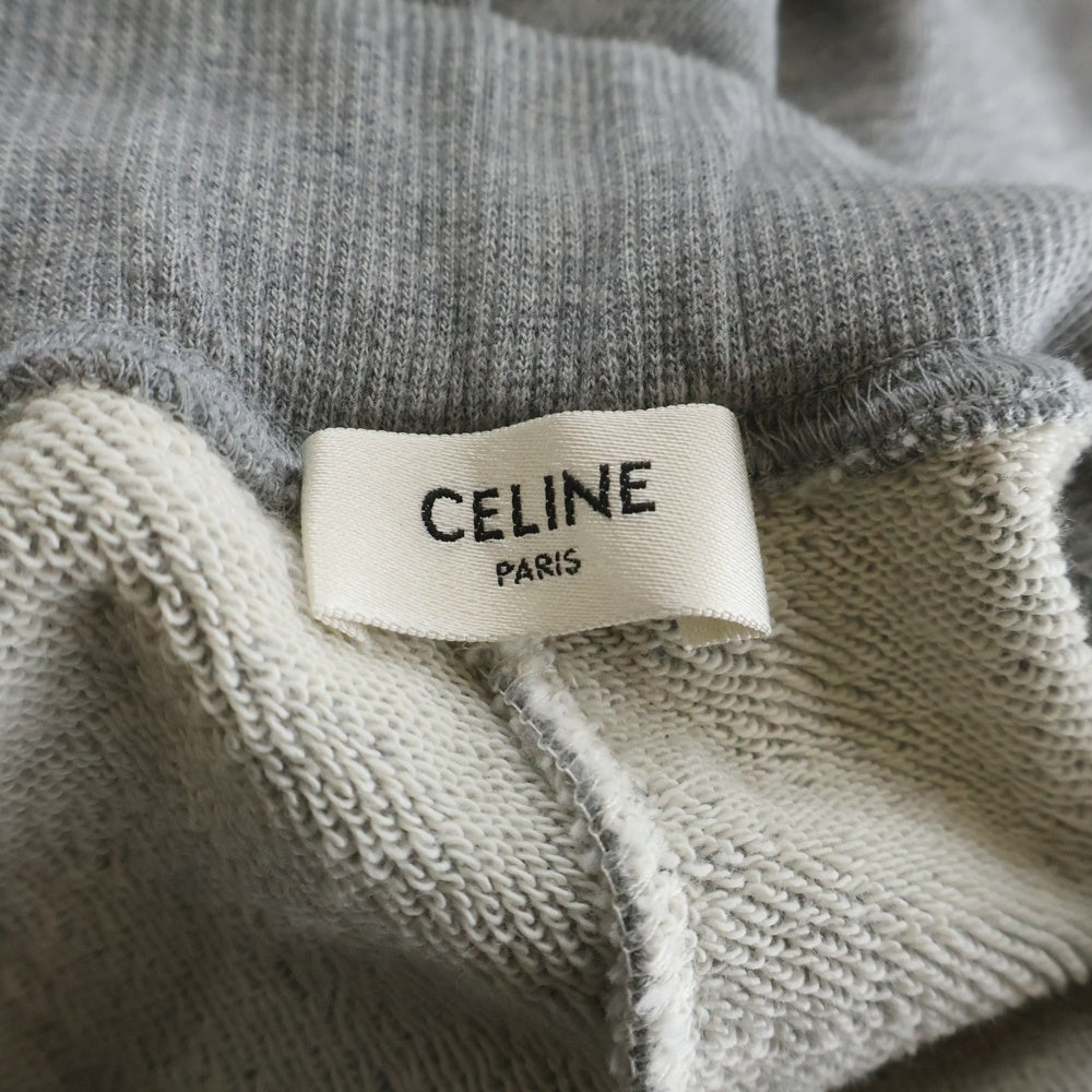 CELINE(セリーヌ) ロゴ刺繍 カットオフ スウェット ショートパンツ ハーフパンツ ショーツ グレー レディース 2Z184670Q