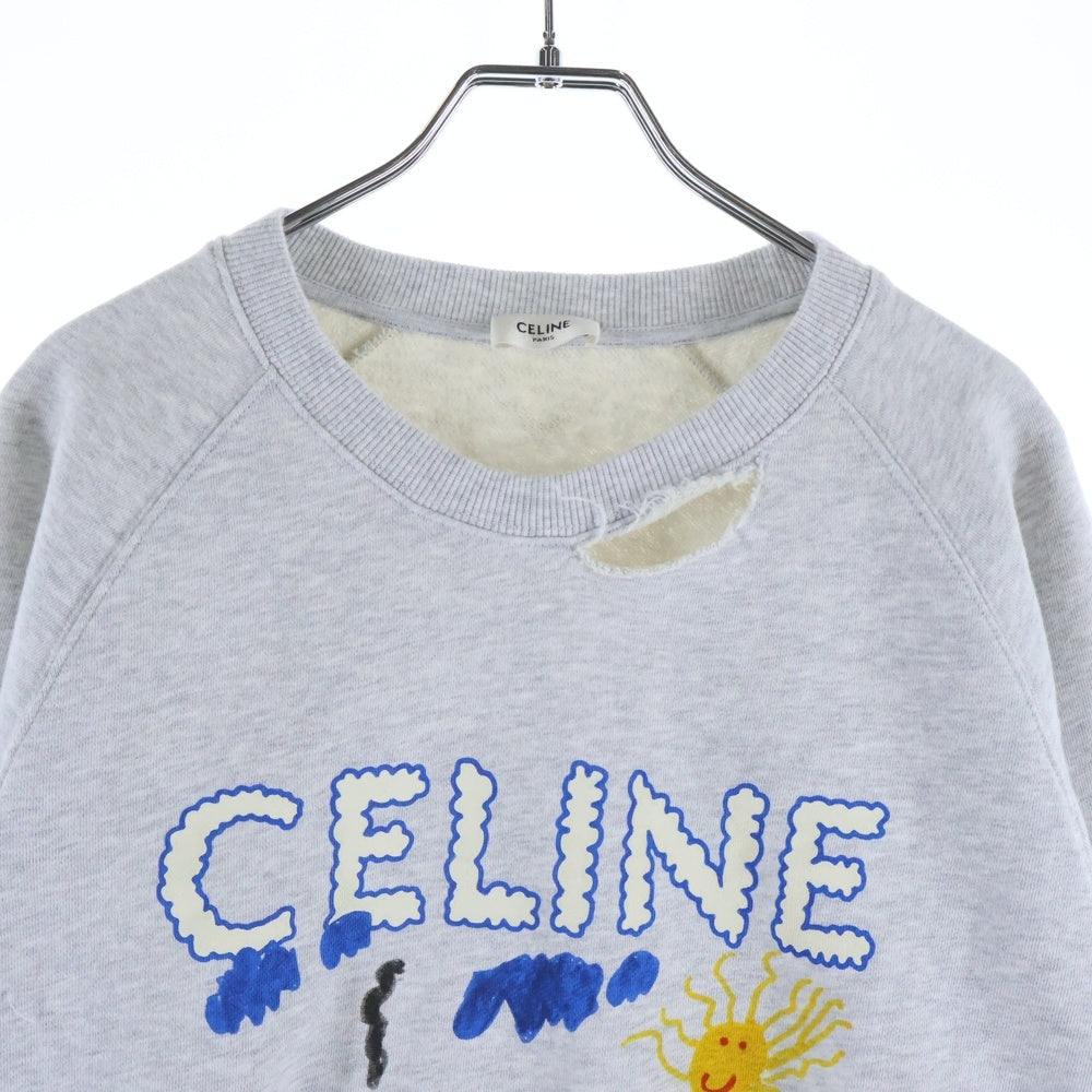 CELINE(セリーヌ) 25AW フロントプリント ダメージ加工 クルーネック