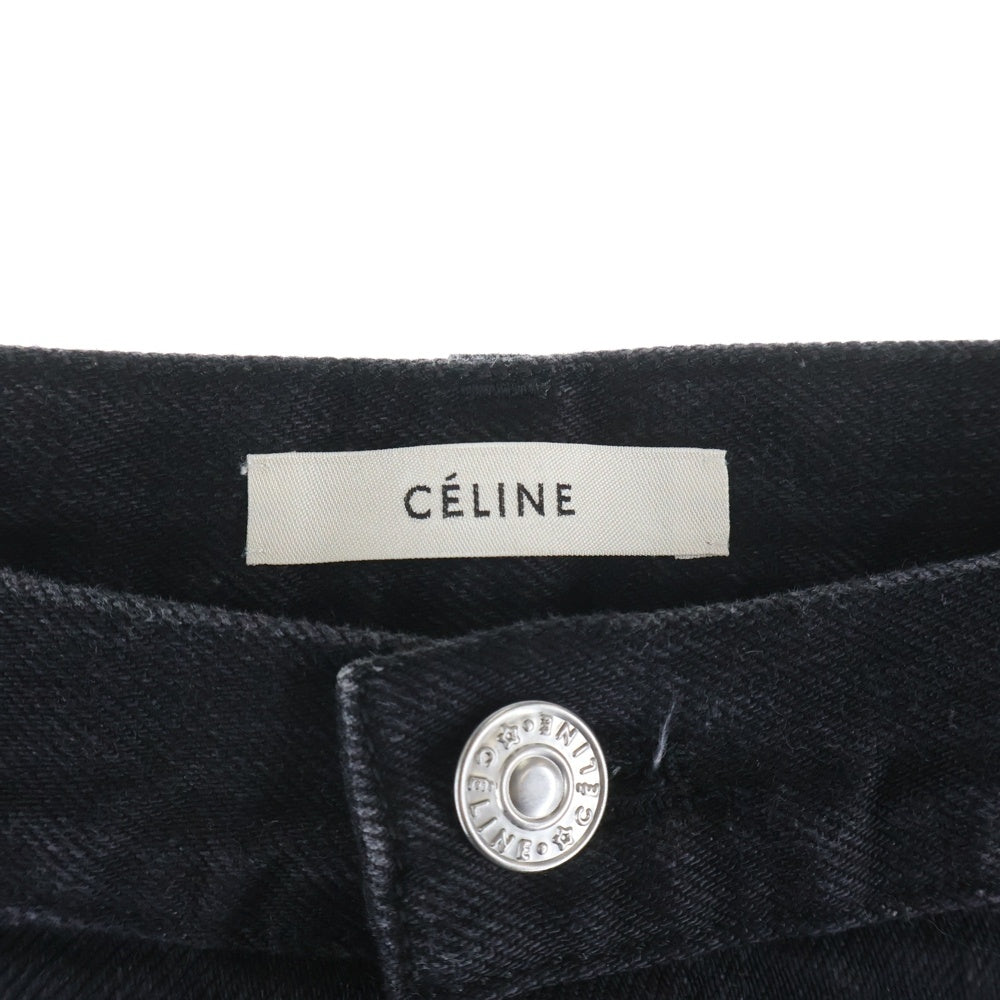 CELINE(セリーヌ) フィービー期 ロールアップ カットオフ デニムパンツ レディース ブラック 2 1V89/523B