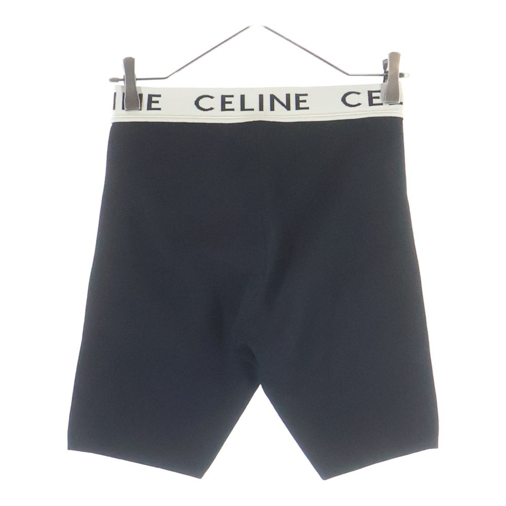 CELINE(セリーヌ) ウエストリブロゴ コットン ショートパンツ ショーツ レディース ブラック 2A46O372N