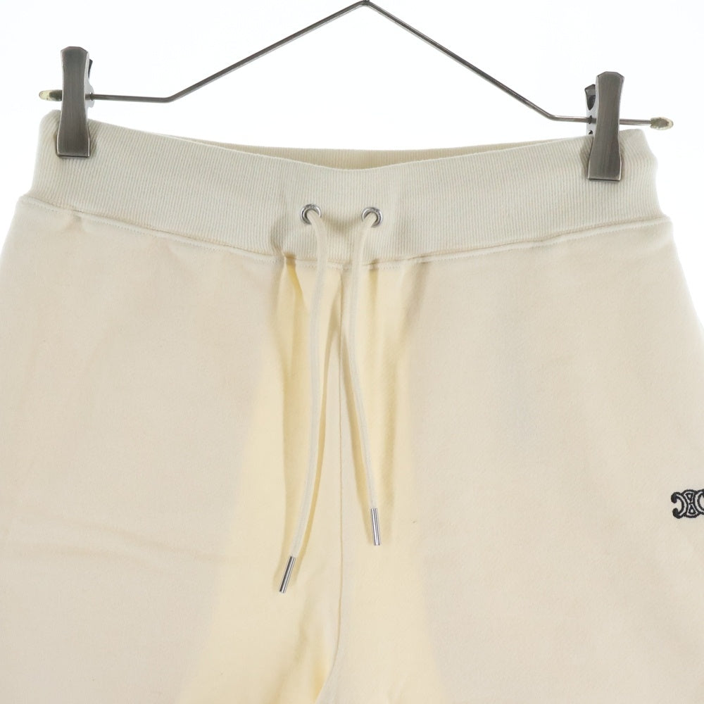 CELINE(セリーヌ) トリオンフロゴ刺繍 カットオフ スウェット ショートパンツ ハーフパンツ ショーツ レディース クリーム 2Z057450I