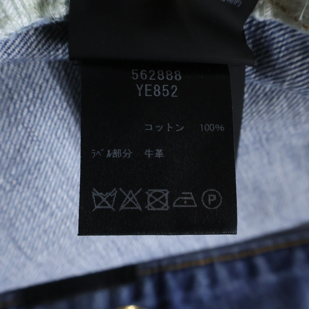 SAINT LAURENT PARIS(サンローランパリ) ダメージ加工 カットオフ 5ポケット デニム ショートパンツ ハーフパンツ ショーツ レディース インディゴ 562888 YE852