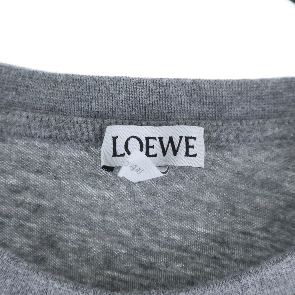 LOEWE(ロエベ) アナグラム刺繍 ショートオーバーサイズ 半袖Tシャツ カットソー レディース グレー S359341XA4