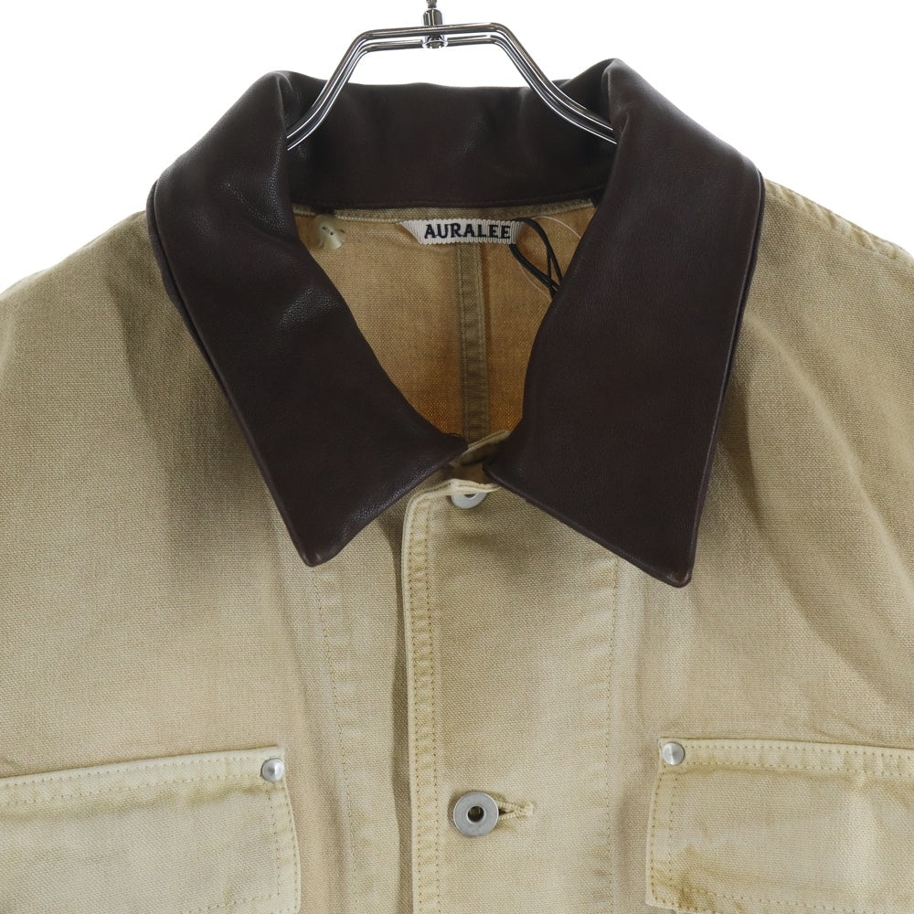 AURALEE(オーラリー) 25SS ORGANIC COTTON DUCK BLOUSON オーガニックコットン ダック ブルゾン ワーク ジャケット ベージュ A25SB01CD