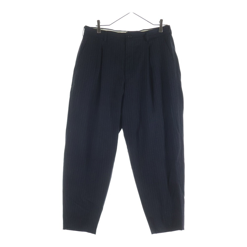 COMME des GARCONS HOMME DEUX(コムデギャルソン オムドゥ) 25SS ポリエステル縮絨 スラックス ストライプ ロングパンツ ブラック DP-P039 AD2025