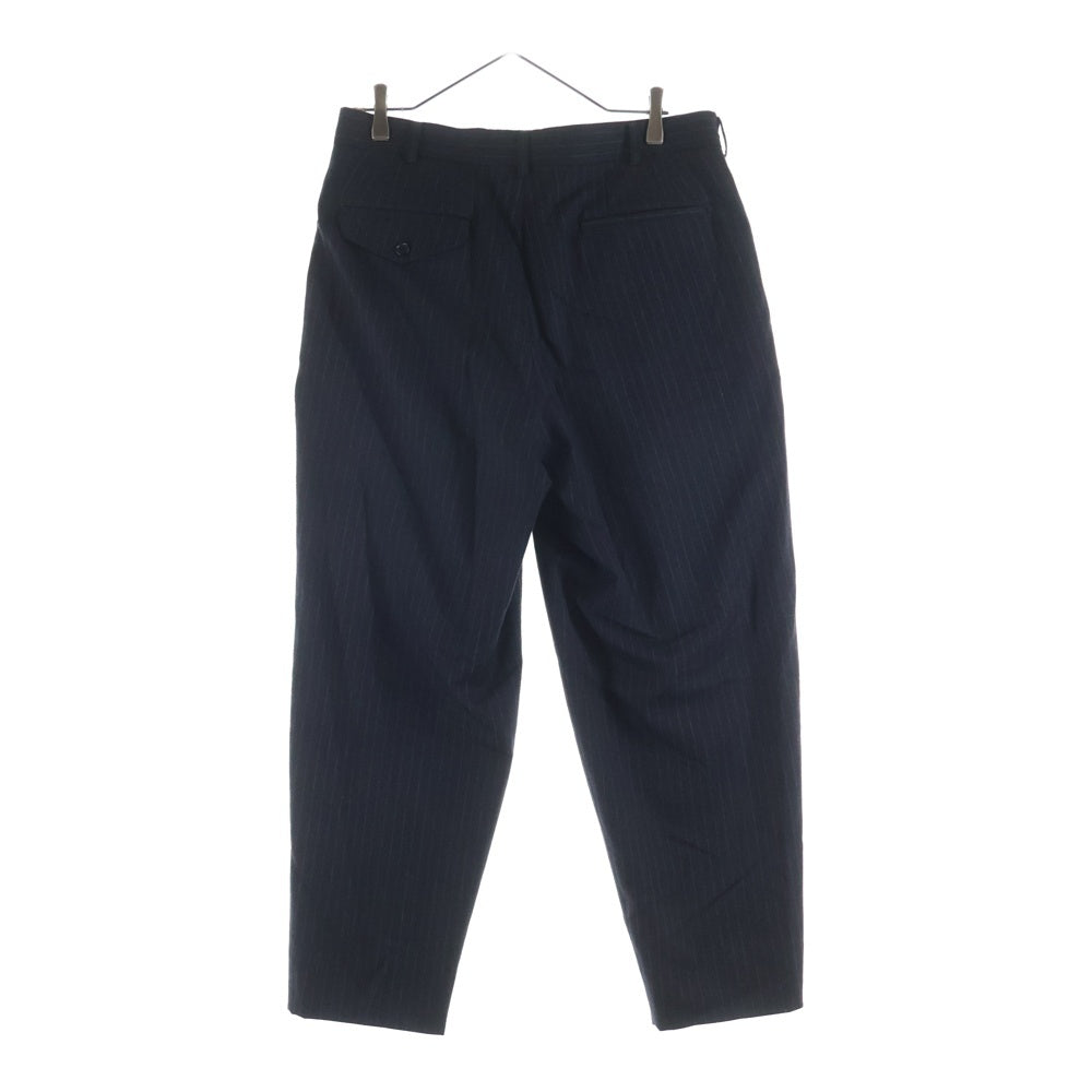 COMME des GARCONS HOMME DEUX(コムデギャルソン オムドゥ) 25SS ポリエステル縮絨 スラックス ストライプ ロングパンツ ブラック DP-P039 AD2025