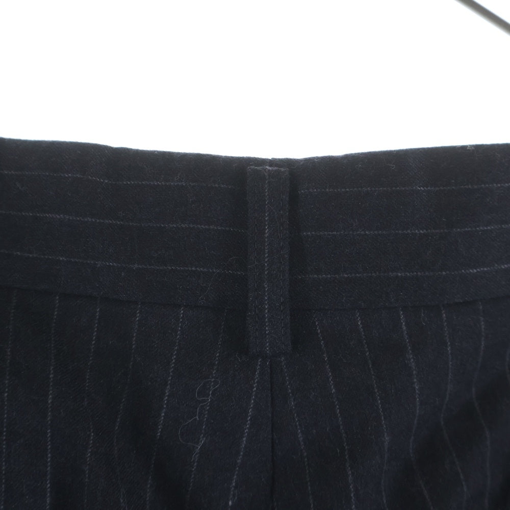 COMME des GARCONS HOMME DEUX(コムデギャルソン オムドゥ) 25SS ポリエステル縮絨 スラックス ストライプ ロングパンツ ブラック DP-P039 AD2025