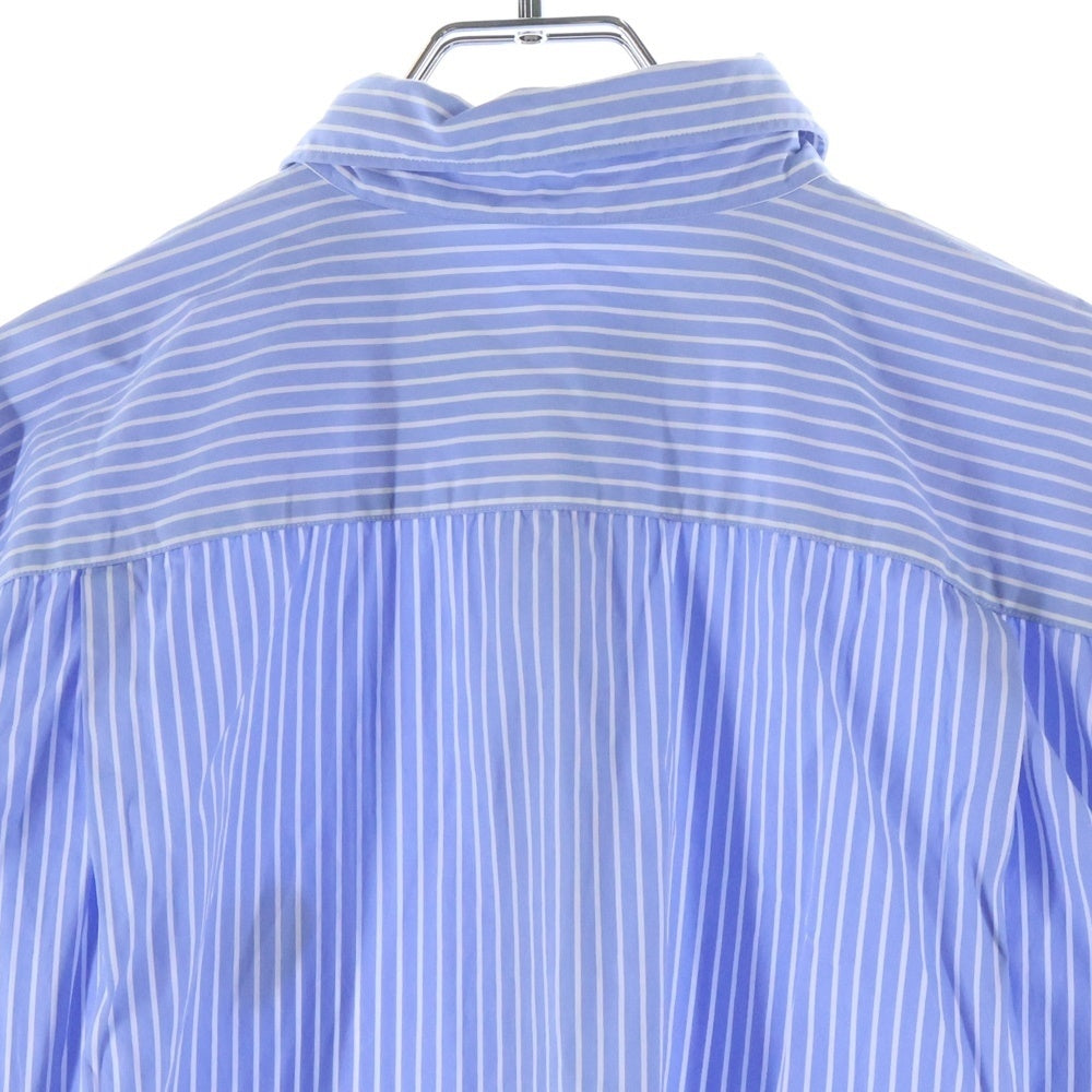PLAY COMME des GARCONS(プレイコムデギャルソン) Striped S/S Shirt ハートパッチ ストライプ 半袖シャツ ブルー AZ-B022