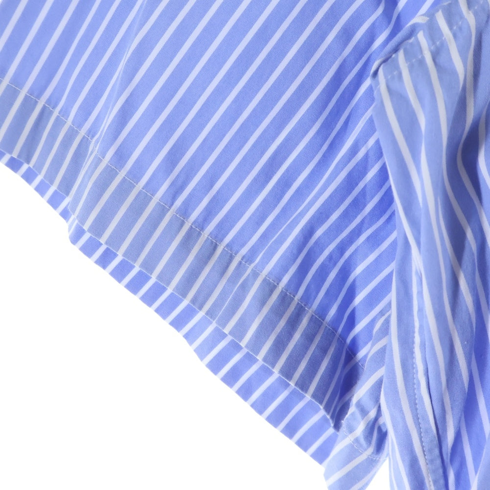PLAY COMME des GARCONS(プレイコムデギャルソン) Striped S/S Shirt ハートパッチ ストライプ 半袖シャツ ブルー AZ-B022