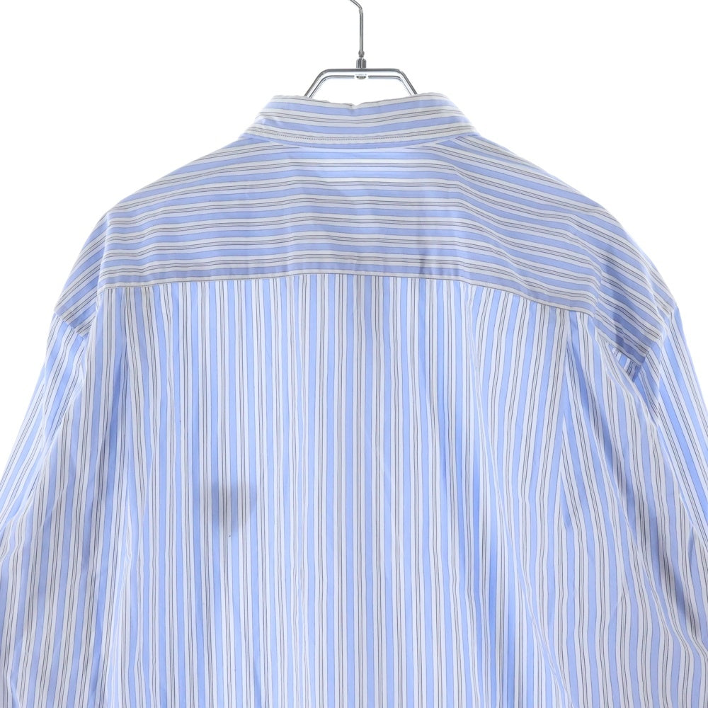 PLAY COMME des GARCONS(プレイコムデギャルソン) Striped L/S Shirt ハートパッチ ストライプ 長袖シャツ ブルー AZ-B020