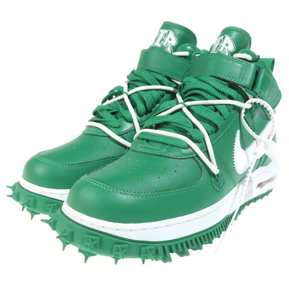 NIKE(ナイキ) ×OFF-WHITE AIR FORCE1 MID SP LTHR オフホワイト エアフォース1 ミッドカットスニーカー グリーン US9.5/27.5cm DR0500-300