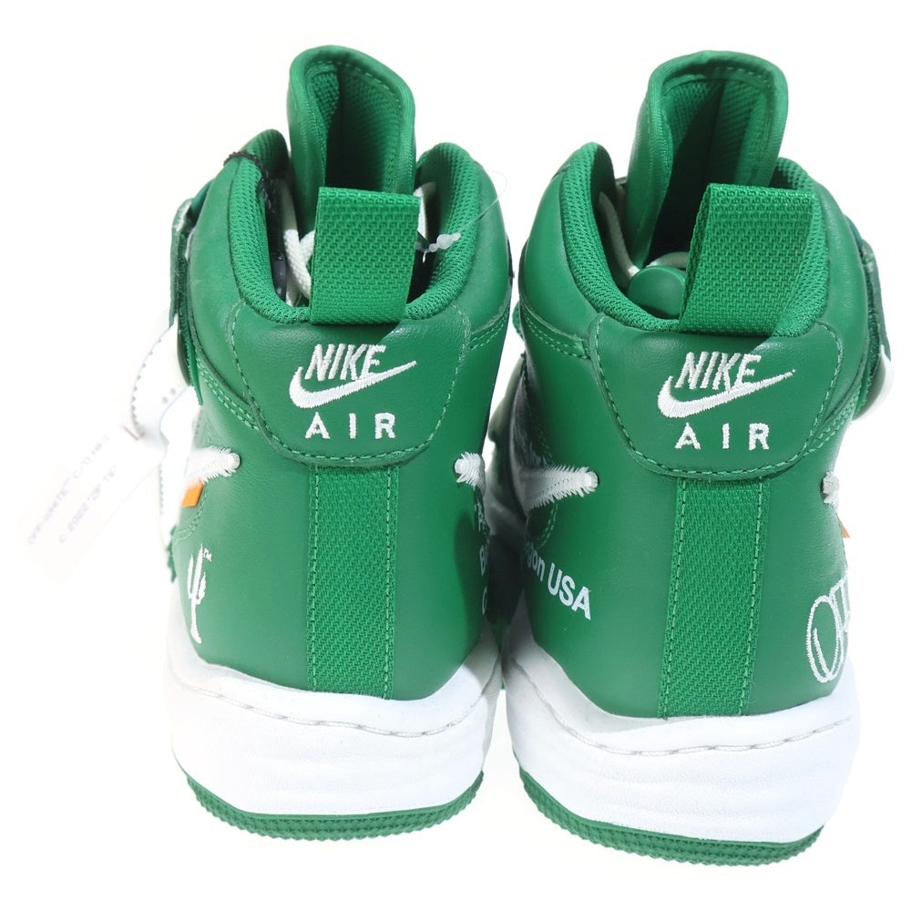 NIKE(ナイキ) ×OFF-WHITE AIR FORCE1 MID SP LTHR オフホワイト エアフォース1 ミッドカットスニーカー グリーン US9.5/27.5cm DR0500-300