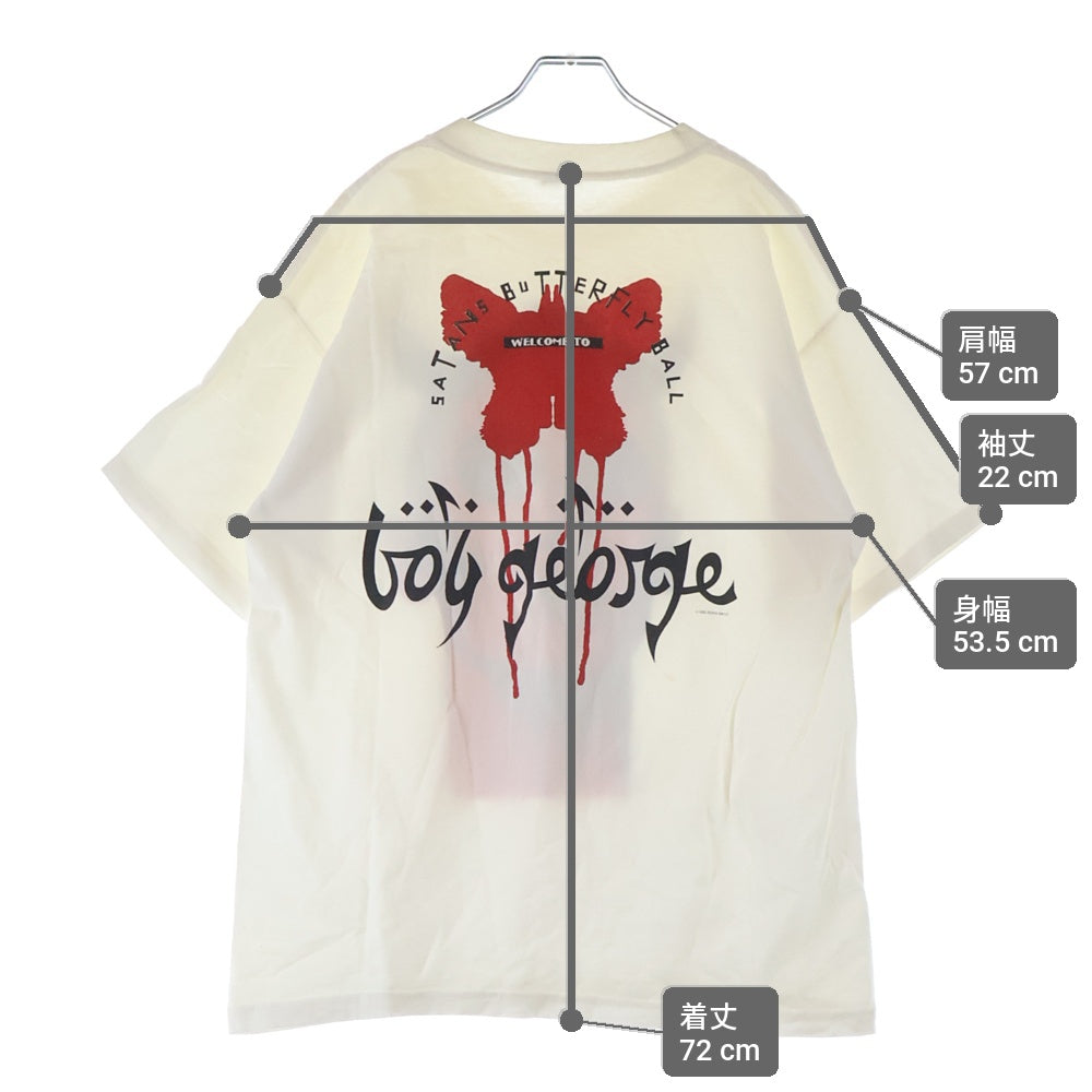 VINTAGE(ヴィンテージ) 90S VINTAGE BOY GEORGE Satans Butterfly Ball ヴィンテージ ボーイ ジョージ サタンズ バタフライ ボール プリント 半袖Tシャツ カットソー ホワイト