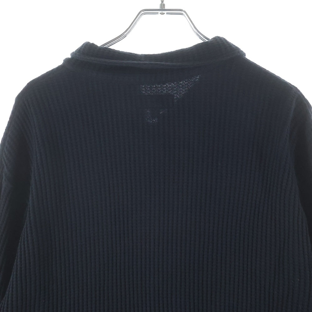 STUSSY(ステューシー) 23AW BIG THERMAL ZIP SHIRT クラウン刺繍 サーマル ジップアップ 長袖シャツ ブラック 1140317