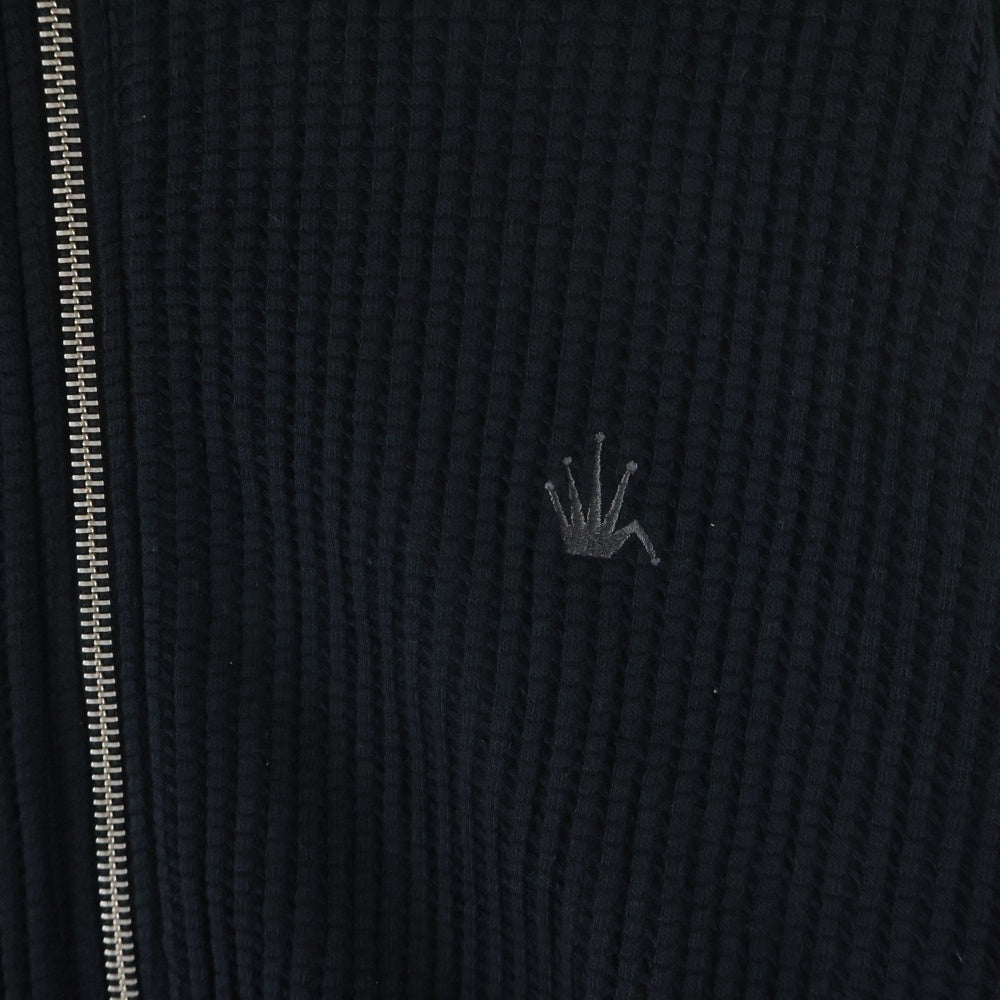 STUSSY(ステューシー) 23AW BIG THERMAL ZIP SHIRT クラウン刺繍 サーマル ジップアップ 長袖シャツ ブラック 1140317