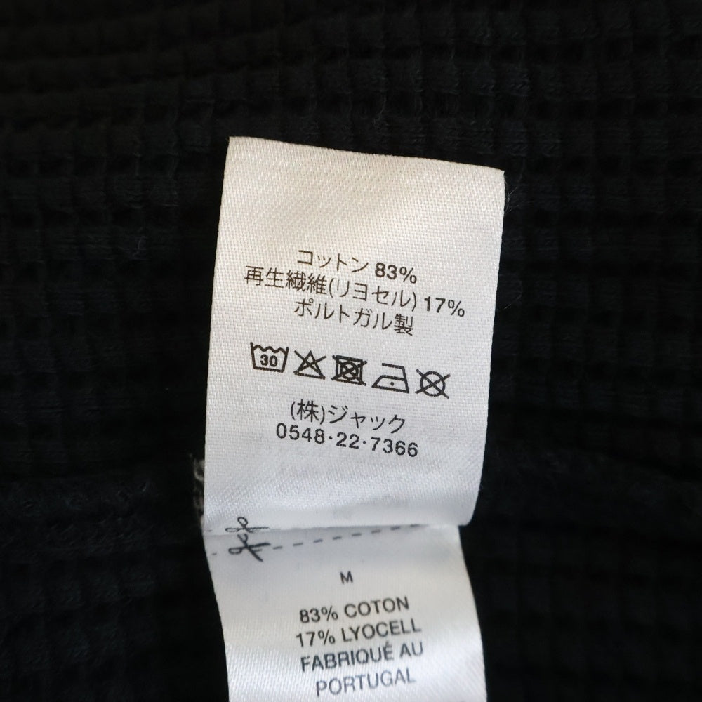 STUSSY(ステューシー) 23AW BIG THERMAL ZIP SHIRT クラウン刺繍 サーマル ジップアップ 長袖シャツ ブラック 1140317