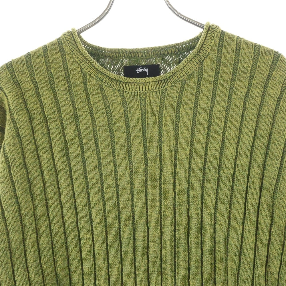 STUSSY(ステューシー) Slub Rib Crew Neck スラブリブ クルーネックニットセーター グリーン 117252