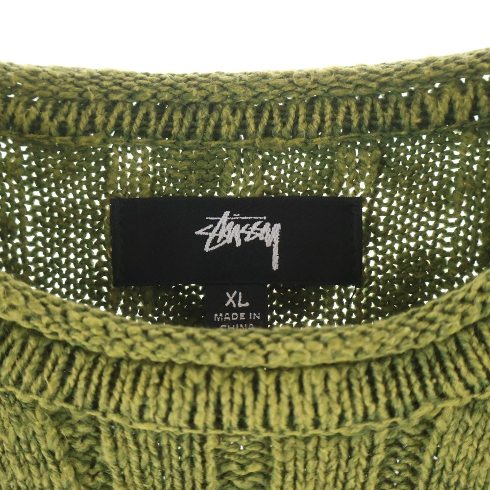 STUSSY(ステューシー) Slub Rib Crew Neck スラブリブ クルーネックニットセーター グリーン 117252