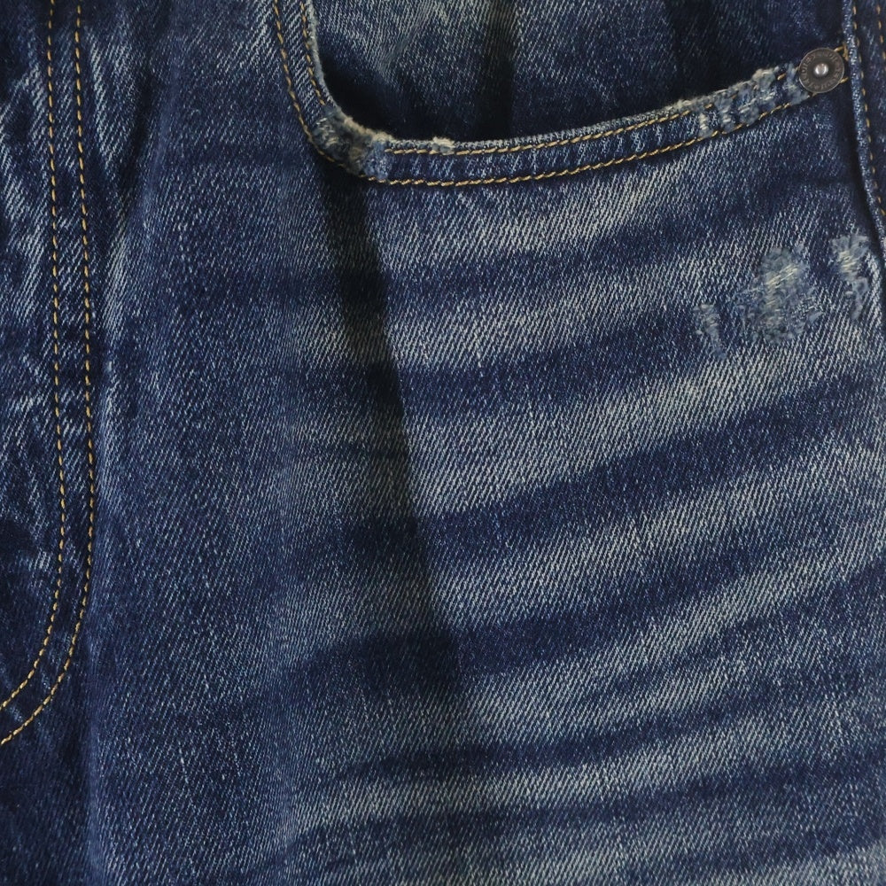 DIESEL(ディーゼル) D-Rise ダメージ加工 ワイドストレート デニムパンツ ボトムス ジーンズ インディゴ A06370