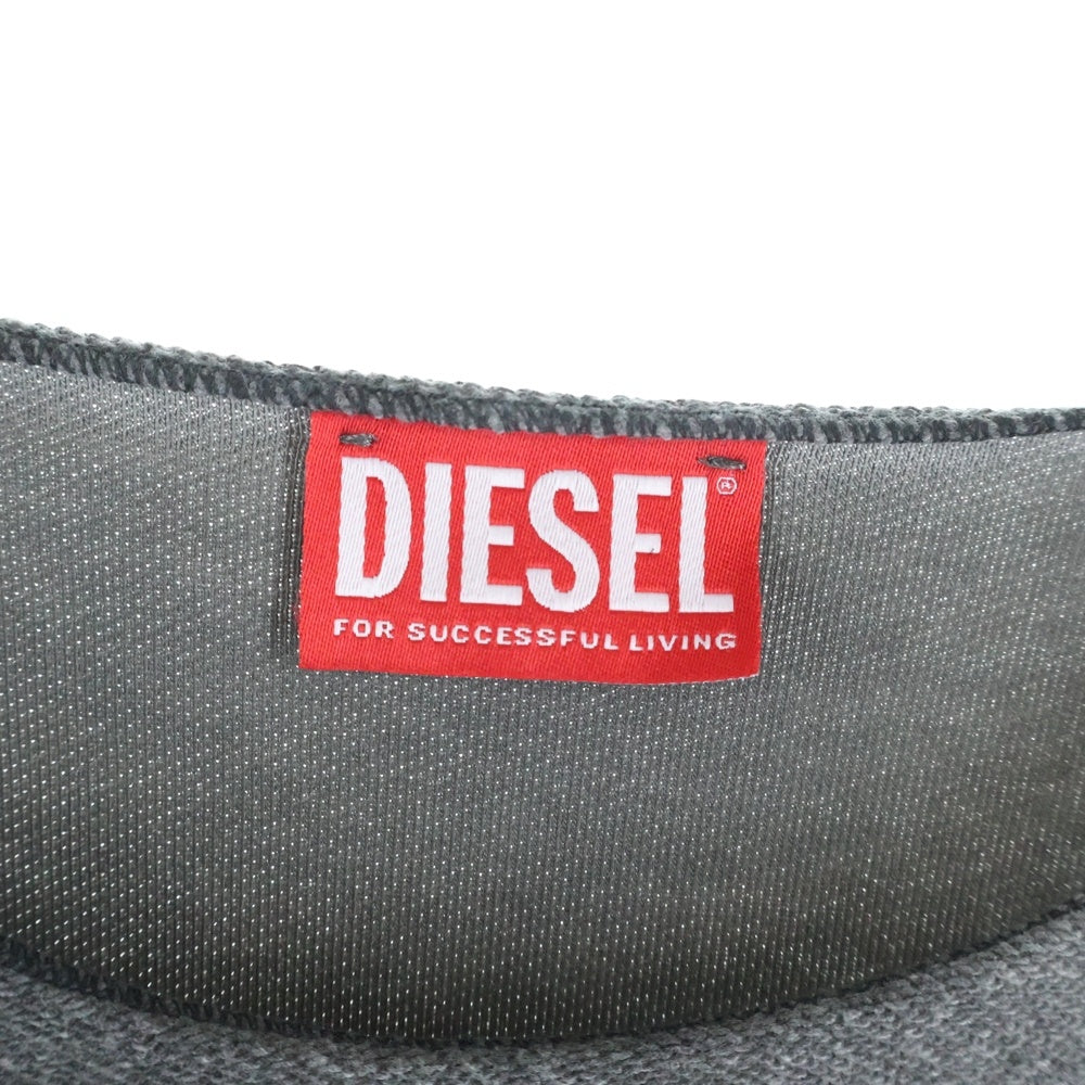 DIESEL(ディーゼル) S-RUBEN ダメージ加工 スウェットトレーナー グレー A18216