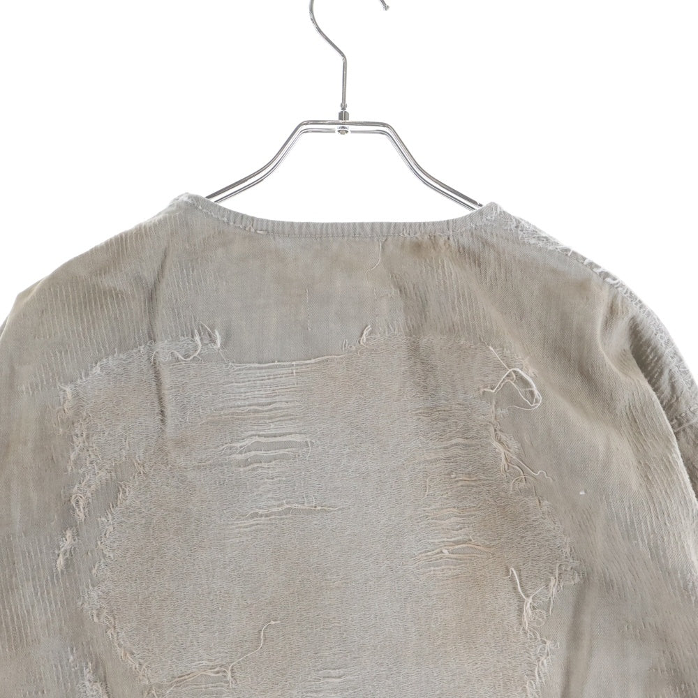 DIESEL(ディーゼル) D-JUST-FSG1 ダメージ加工 オーガニックコットンスウェットシャツ グレー A18195