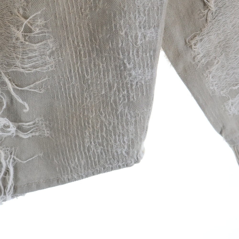 DIESEL(ディーゼル) D-JUST-FSG1 ダメージ加工 オーガニックコットンスウェットシャツ グレー A18195