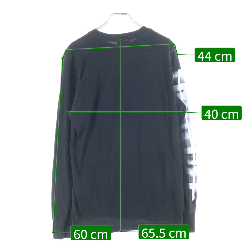 DIESEL(ディーゼル) T-JUST-LS-SLITS-N2 アームフロッキープリント ロングスリーブ 長袖Tシャツカットソー ブラック A12272