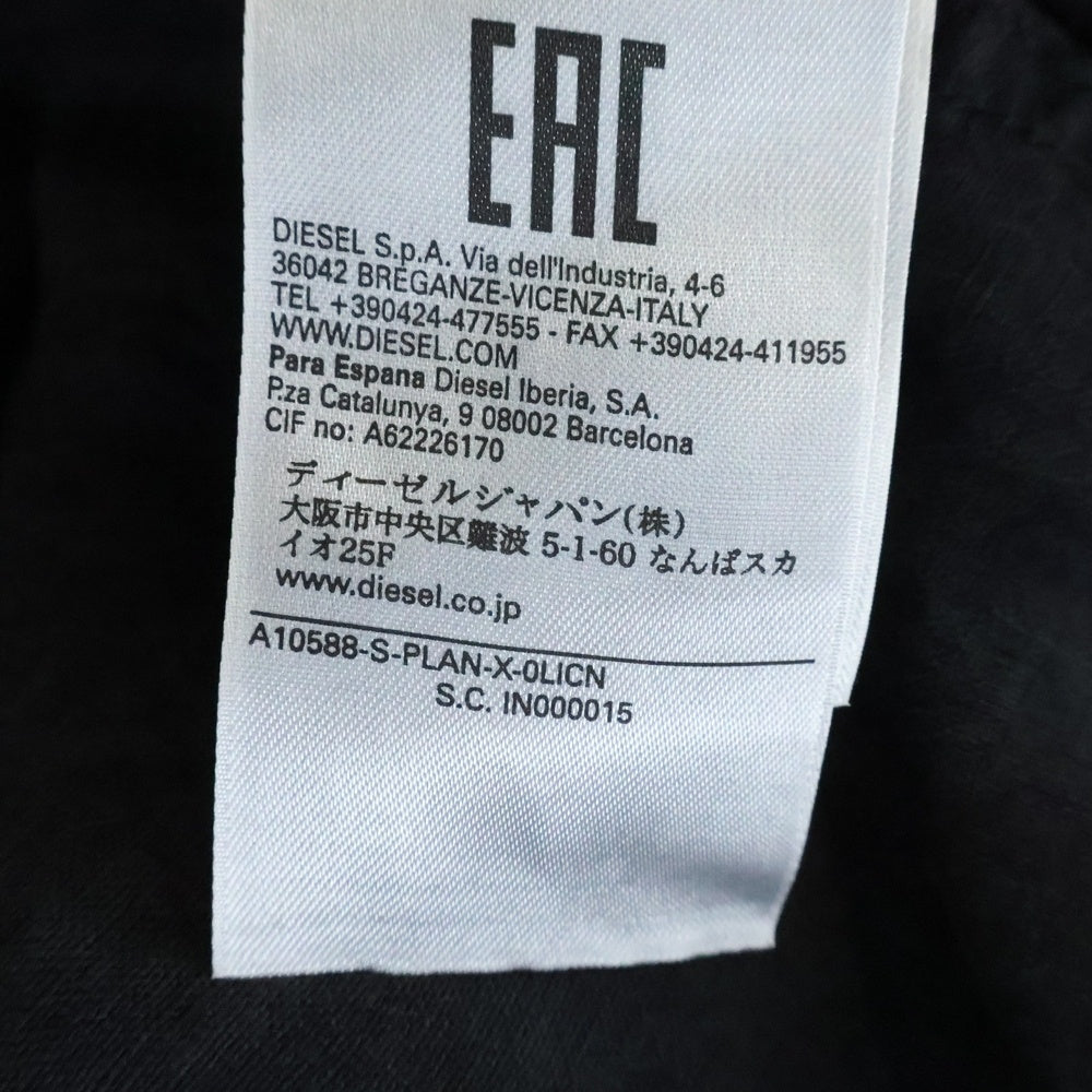 DIESEL(ディーゼル) S-PLAN-X D刺繍 ボタンダウン 長袖シャツ ブラック A10588