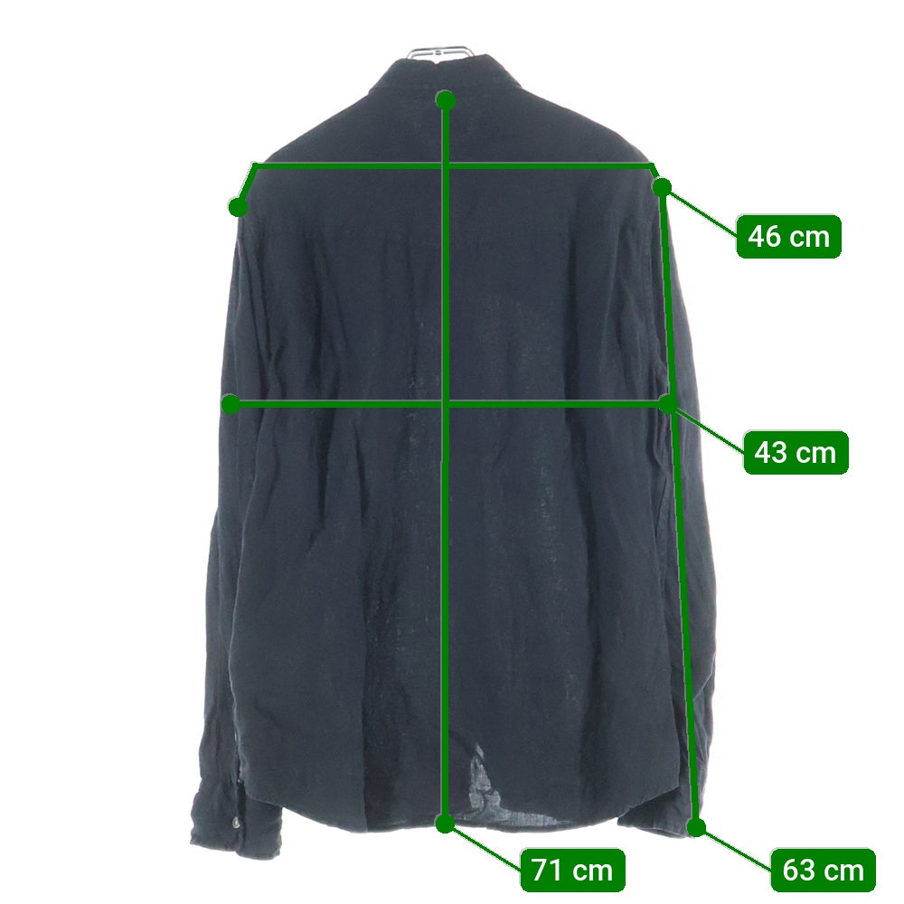 DIESEL(ディーゼル) S-PLAN-X D刺繍 ボタンダウン 長袖シャツ ブラック A10588