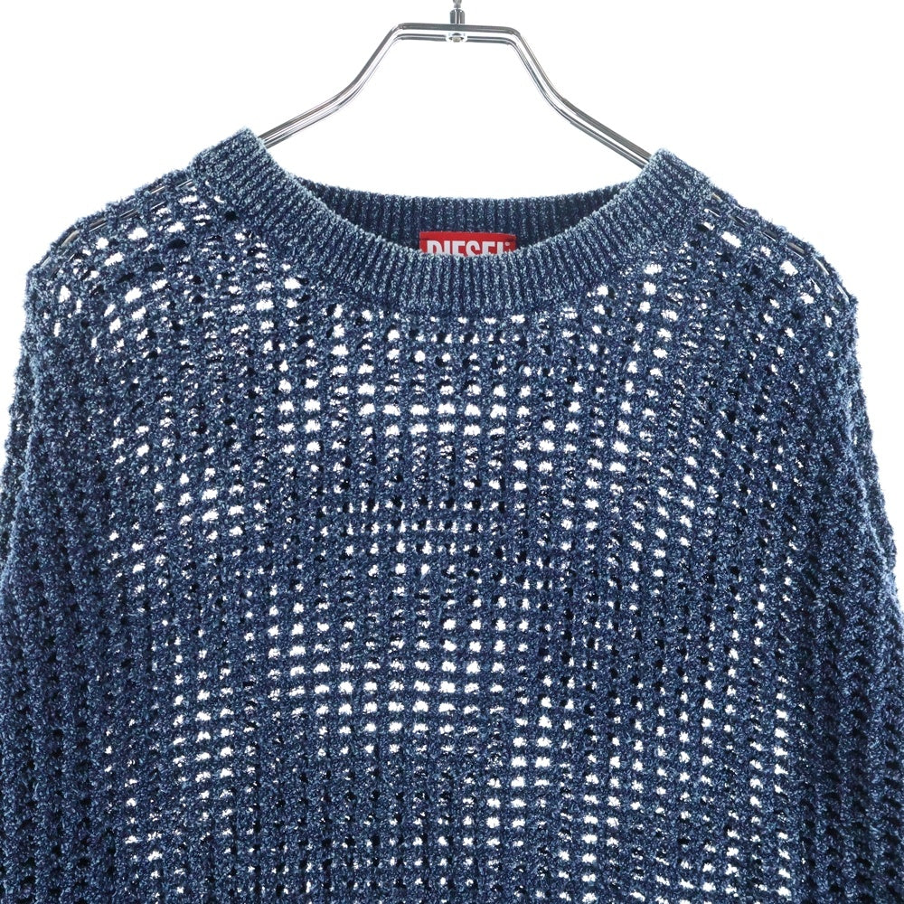 DIESEL(ディーゼル) K-REDROS コットン メッシュ ニットセーター ブルー A19202