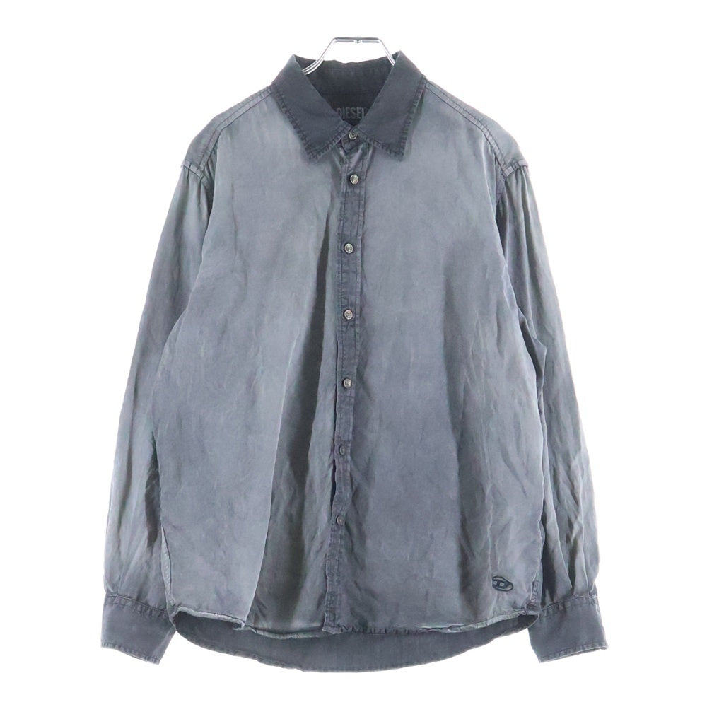 DIESEL(ディーゼル) S-UMBE-TREAT ガーメントダイ加工 レーヨン 長袖シャツ グレー A08543