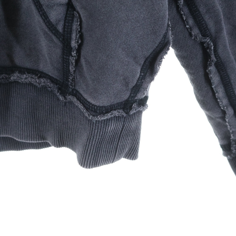 DIESEL(ディーゼル) 24AW S-BOXT-HOOD-RAW ウォッシュド加工スウェットプルオーバーパーカー グレー A14861