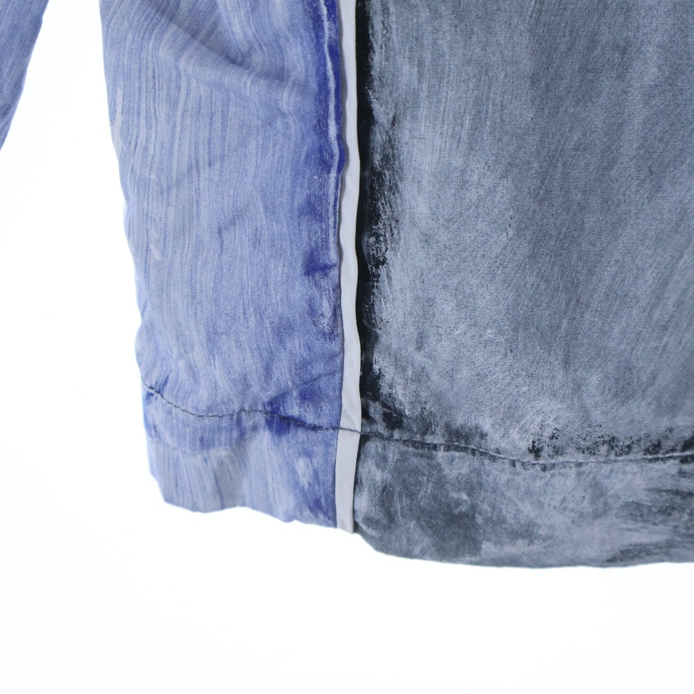 DIESEL(ディーゼル) 24AW S-CREED-BLOCKエスクリード ブロック 加工 切替 長袖シャツ ブルー/ブラック A14419