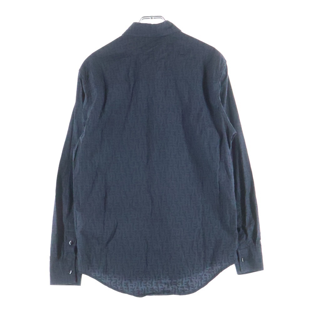 DIESEL(ディーゼル) S-UMBE-MON リピートロゴ総柄 ボタンダウン長袖シャツ ブラック A08809