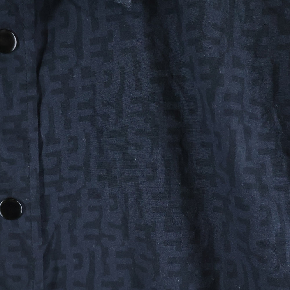 DIESEL(ディーゼル) S-UMBE-MON リピートロゴ総柄 ボタンダウン長袖シャツ ブラック A08809