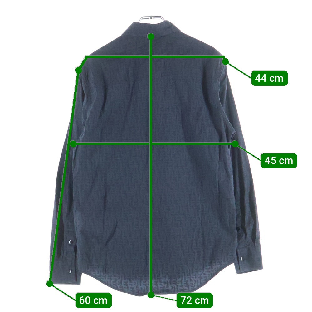 DIESEL(ディーゼル) S-UMBE-MON リピートロゴ総柄 ボタンダウン長袖シャツ ブラック A08809