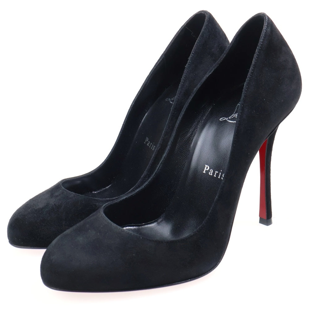 CHRISTIAN LOUBOUTIN(クリスチャンルブタン) ラウンドトゥ スエード ピン ヒール パンプス ブラック レディース