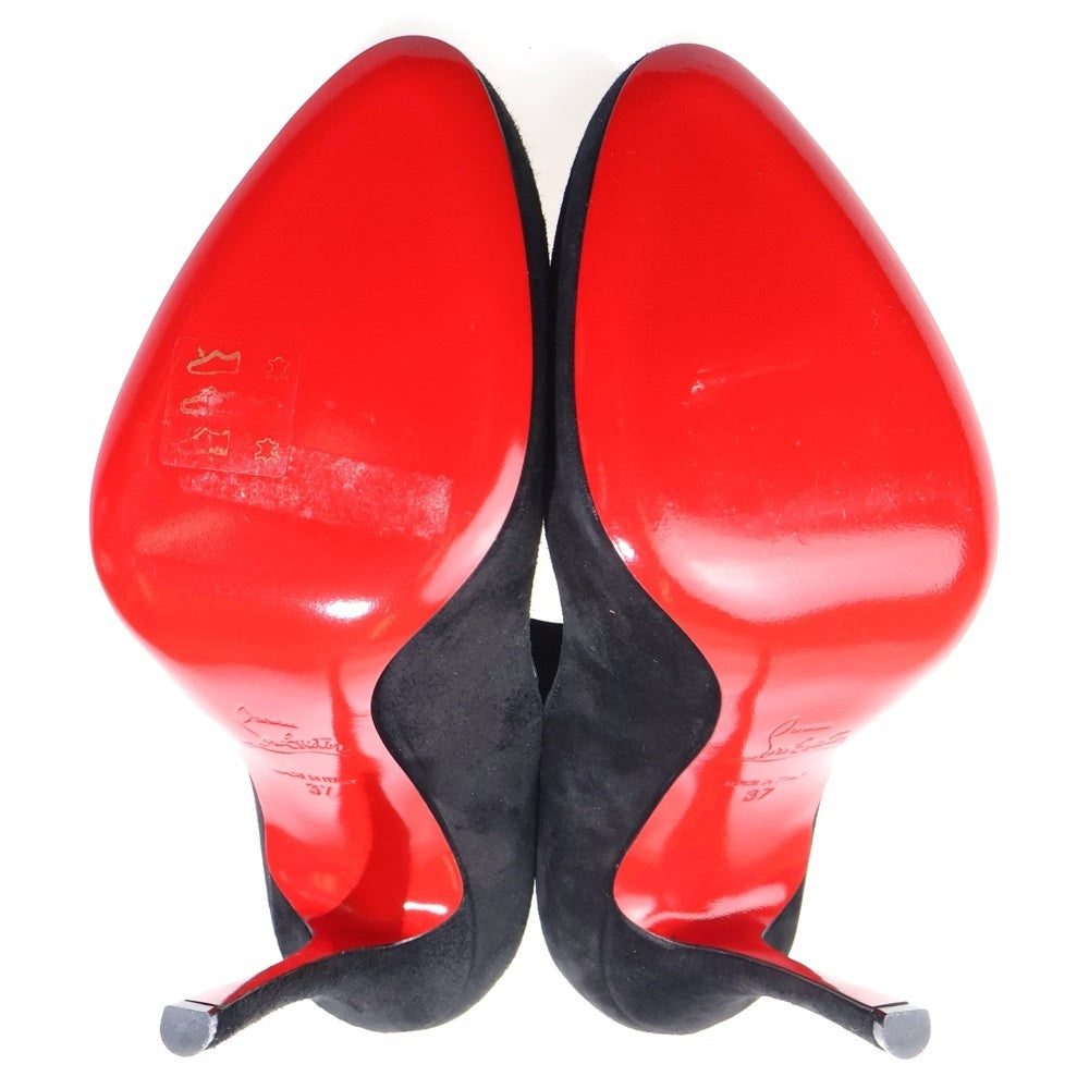 CHRISTIAN LOUBOUTIN(クリスチャンルブタン) ラウンドトゥ スエード ピン ヒール パンプス ブラック レディース