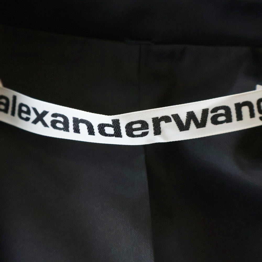 ALEXANDER WANG(アレキサンダーワン) ダブルブレスト ベルト付き サテン テーラードジャケット ブラック レディース