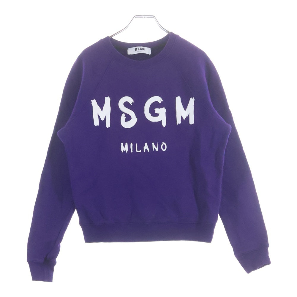MSGM(エムエスジーエム) ロゴプリント クルーネック スウェット トレーナー パープル 2542MDM189