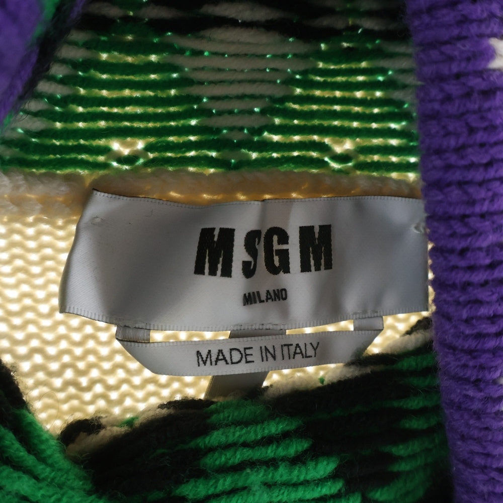 MSGM(エムエスジーエム) ベアパイル刺繍 タートルネック ニットセーター マルチ 2940MM147X