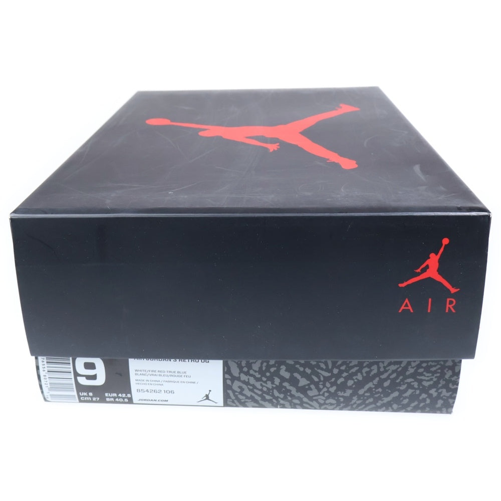 NIKE(ナイキ) AIR JORDAN 3 RETRO エアジョーダン3 レトロ トゥルー ブルー ハイカットスニーカー ホワイト/ブルー US9/27cm 854262-106